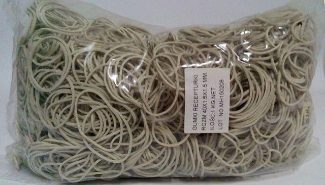 Резинки для денег канцелярские Plast №40 белые, банковские фиксирующие резинки для купюр 1.5 мм, 1 кг (1 пачка) Харьков - изображение 2