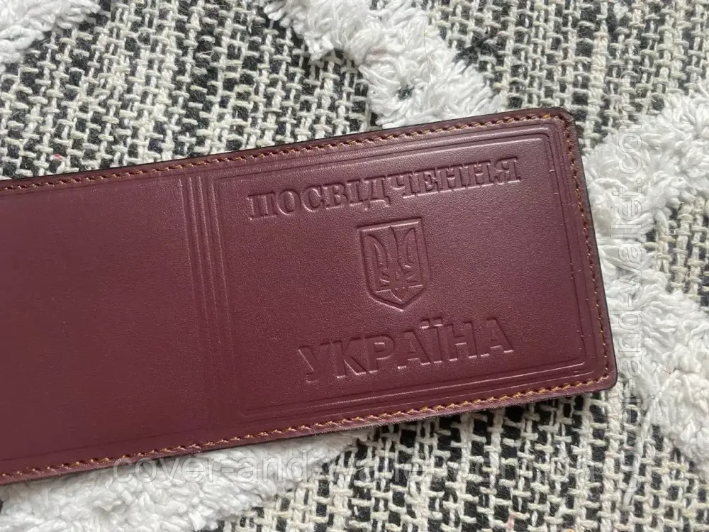 Універсальна обкладинка з гладкої глянсової шкіри "Посвідчення Україна" Київ - фото 4