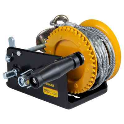 Лебедка Sigma ручная барабанная, стальной трос 10мx5мм, 900кг (6134021) Винница