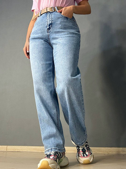 Джинси жіночі Dragon 8332 skater baggy jeans з ременем банани блакитні, блакитний, 29, 29, 84 см, 113 см Київ - фото 9