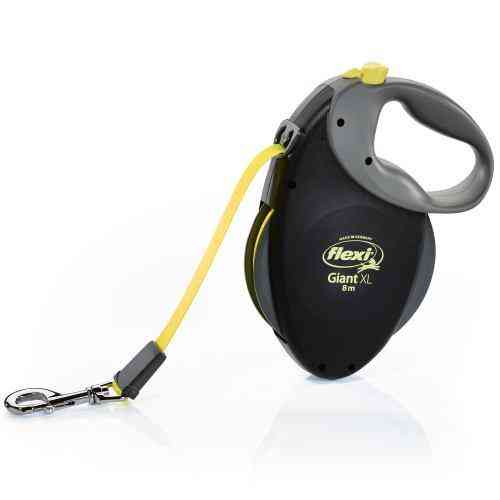 Повідець-рулетка Flexi Neon Giant для собак, зі стрічкою, розмір XL 8 м / від 50 кг (чорна) Вінниця