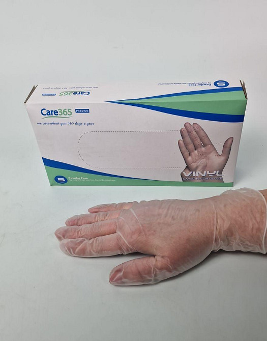Рукавиці Вініл білі (100 шт.) розмір S "CARE 365" (1 пачка) Харків - фото 1