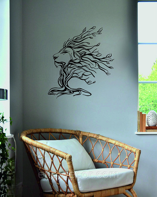 Декоративное настенное 3D Панно «Лев» Декор на стену с объемом 90*83 см, Черный Киев - изображение 10