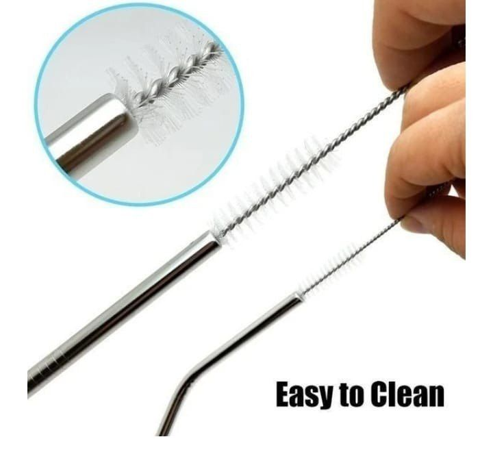 Эко металлические соломинки 4 шт с чехлом и ершиком Киев - изображение 7