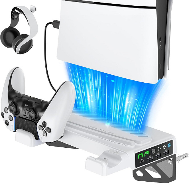 Крепление на стену PS5 Pro/Slim/Fat с охлаждением и зарядкой OIVO VG-P5326X-Pro Киев - изображение 2