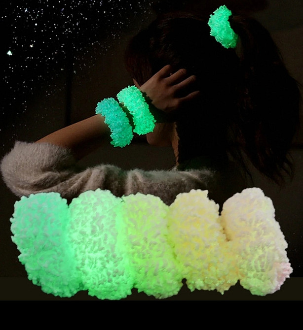 Люмінісцентна гумка для волосся Блакитний Сміла - фото 4