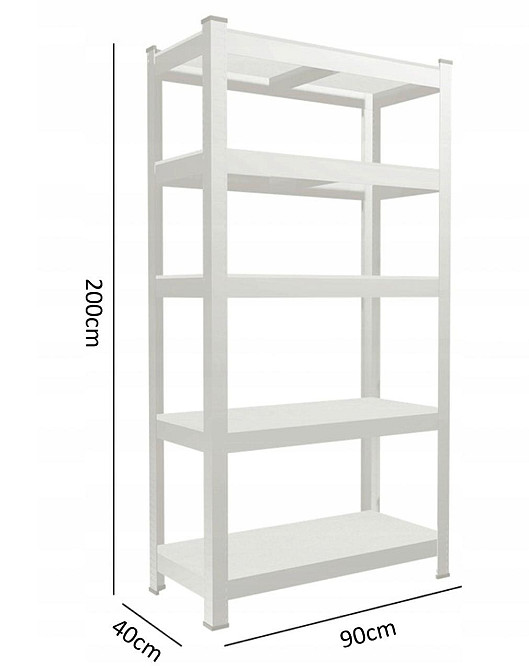 Стеллаж металлический 200х90х40 5 полок (серый) Киев - изображение 6