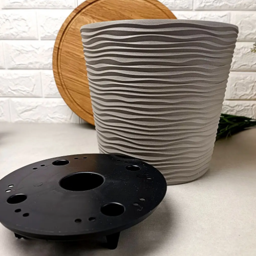 Вазон Ф'южн зі вставкою 36*34см низький какао Алеана Житомир - фото 3