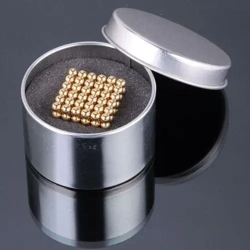 Головоломка Неокуб золотой NeoCube в боксе 216 шариков металлический 5 мм Коломыя