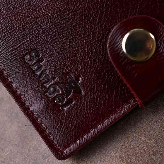 Женское глянцевое кожаное портмоне Shvigel 16484 Бордовый Киев