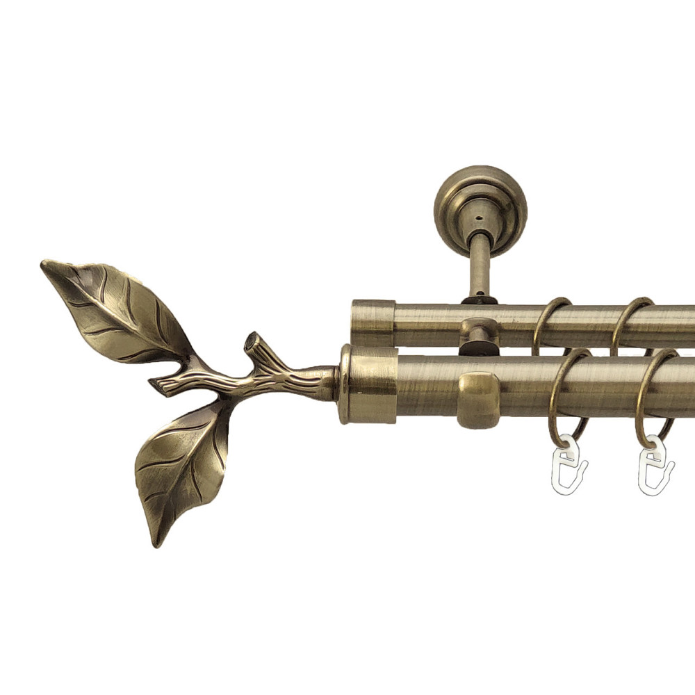 Карниз Orvit Листок Троянди металевий дворядний відкритий Антик 25\19 мм 200 см (4199057) Львів - фото 1