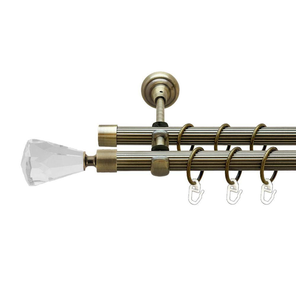 Карниз Orvit Лучетта металевий дворядний відкритий рифлена труба кільце металеве Антик 19\19 мм 160 см Львов - изображение 1