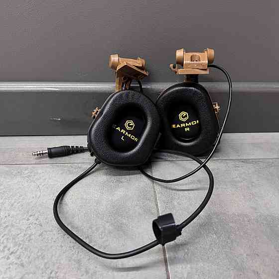 Наушники тактические Earmor M32X MOD4, активные, с креплением на шлем и оголовьем, цвет Койот (коричневый) Solmir Киев