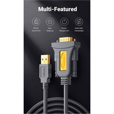 Кабель для передачі даних USB to COM M 1.5m DB9 RS-232 CR104 black Ugreen (20211) Вінниця - фото 9