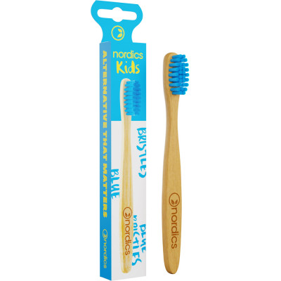 Дитяча зубна щітка Nordics Baby Moso з бамбука, блакитна (3800500324043) Вінниця - фото 1