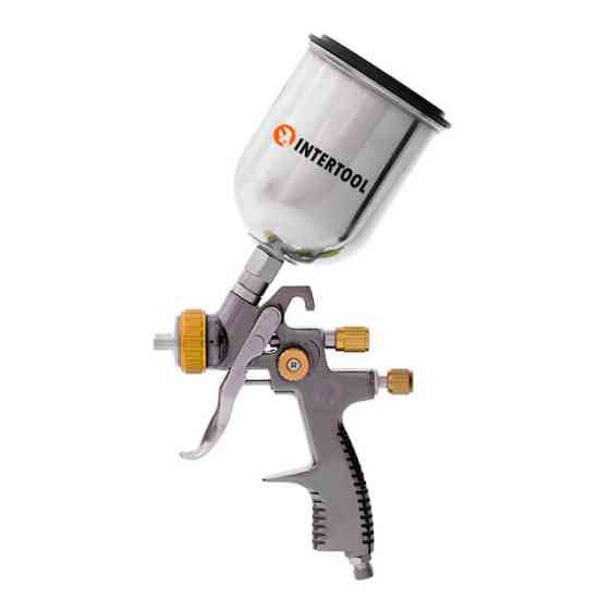 Фарбопульт пневматичний LVLP BRONZE, професійний, форсунка: 1,8 мм, верхній металевий бачок: 600 мл, 1,5 бар, STORM INTERTOOL Київ