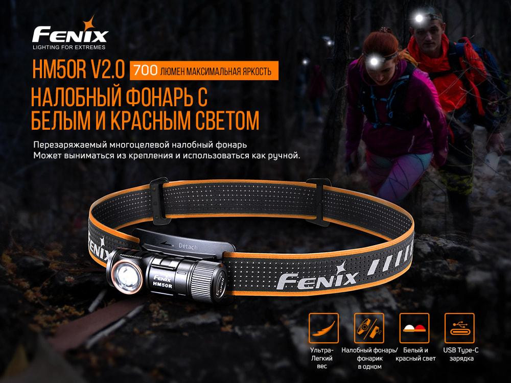 Налобный фонарь Fenix HM50R V2.0 700лм (6 режимов) алюминиевый Черный Винница - изображение 7