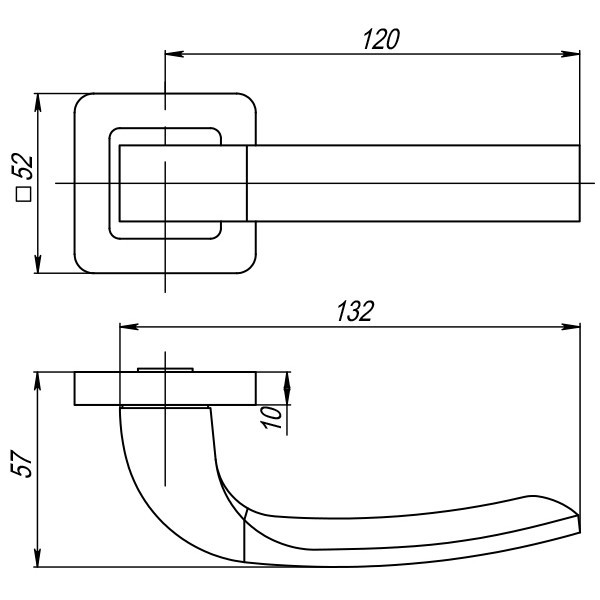 Ручка раздельная Punto (Пунто) ORION SN/CP-3 Матовый никель/хром Киев - изображение 2