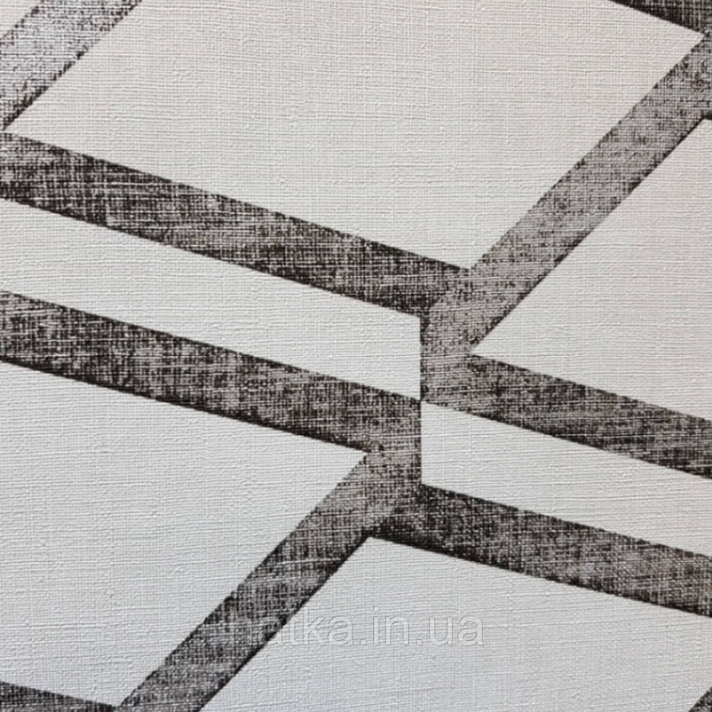 Шпалери вінілові на флізеліновій основі Decoprint BLOOMING BL22730 геометрія ромби білий з сріблястими смугами Київ - фото 2