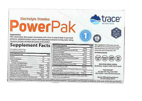 Електроліти Trace Minerals Research Electrolyte Stamina Power Pak 30 пакетов по 5 г мандарин Київ