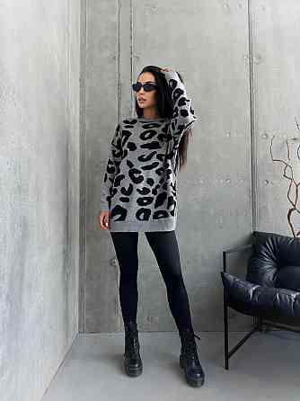 Жіночий принтований затишний оверсайз светр в'язка Одеса