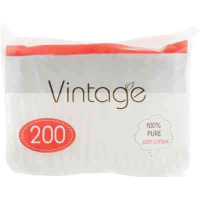 Ватні палички Vintage Cotton в поліетиленовій упаковці 200 шт. (4820164151587) Вінниця