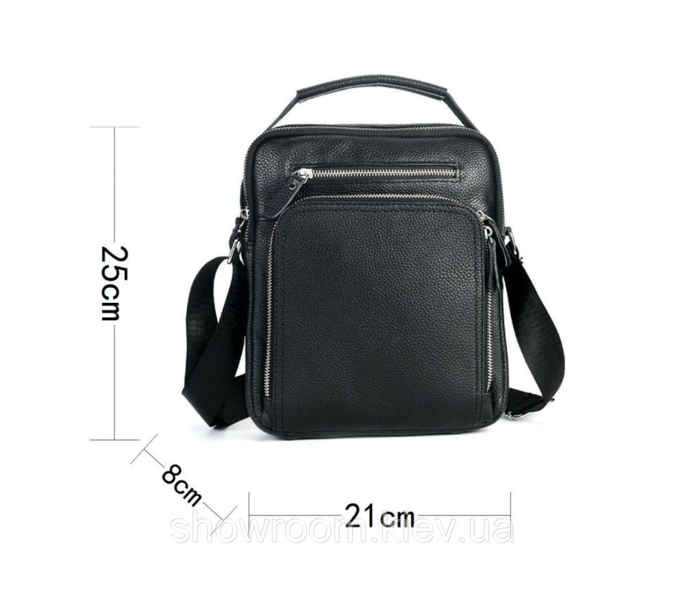 Мужская сумка через плечо Leather Collection (5033) кожаная черная Киев - изображение 4