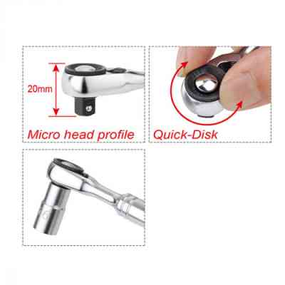 Тріскачка Toptul міні 1/4" 60 зубців, швидкий диск (CHDU0801) Вінниця