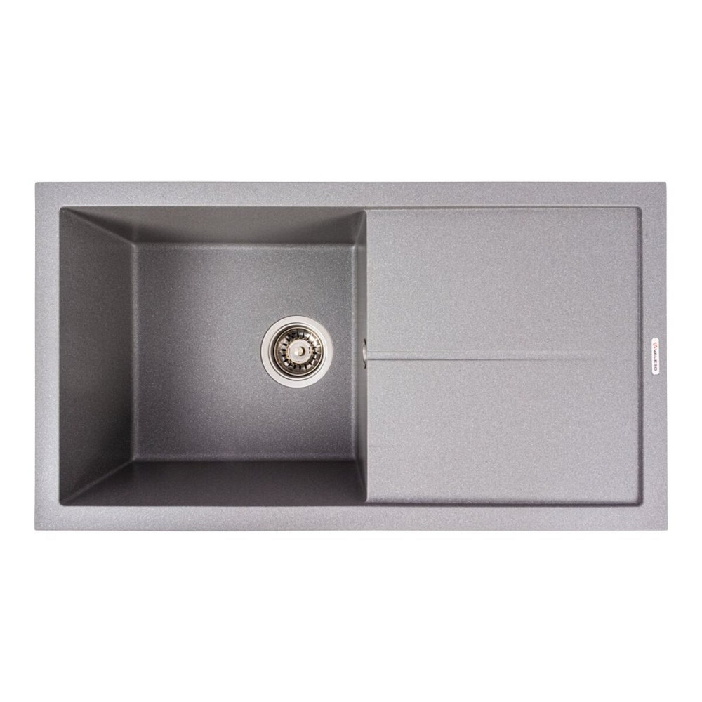 VALESO Гранітна мийка для кухні VALESO SOLID 7843 матова Сірий металік Київ - фото 1