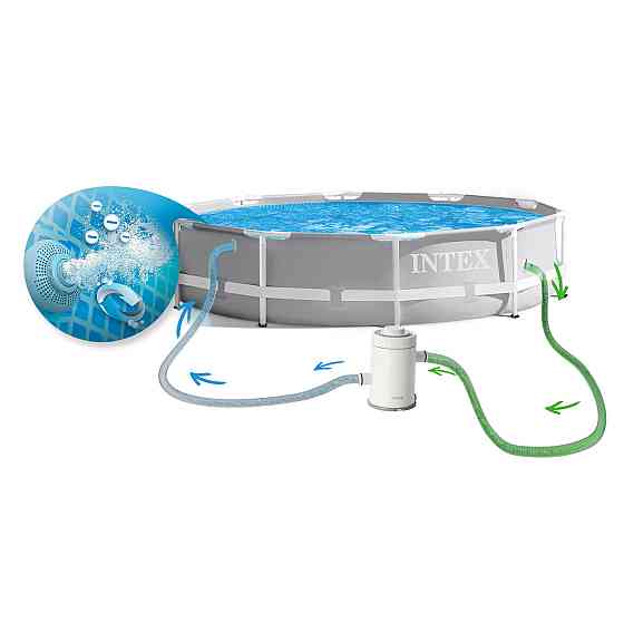 Басейн каркасний 15в1 INTEX 26702, 305 х 76 см + машина для створення бульбашок Київ