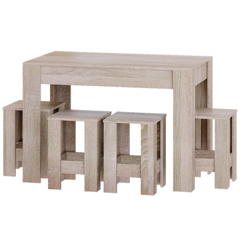 Обеденный комплект Эверест Стол СТО-1 + 4 табурета Т-1 Дуб сонома (DTM-5588) Львов - изображение 1