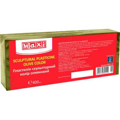 Пластилин Maxi скульптурный оливковый 400 г (MX60251-01) Винница
