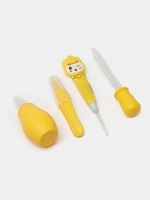 Набор для новорожденных, маникюрный 10 предметов : расческа, ножницы,кусачки,пилочка,пипетка для детей,жёлтый Каменец-Подольский - изображение 4