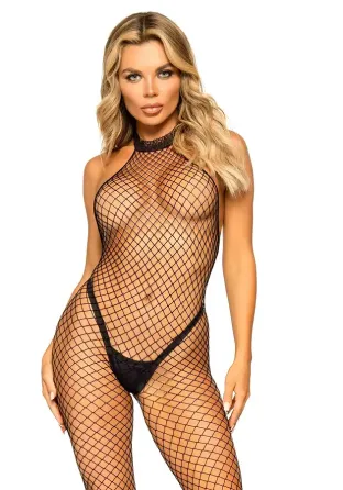 Бодістокінг Leg Avenue Racer neck bodystocking Black Львів