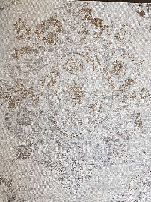 Шпалери вінілові на флізеліні AS creation Garda 1.06Х10.05 класика дамаск вензель сріблясті на світло-сірому Київ - фото 4