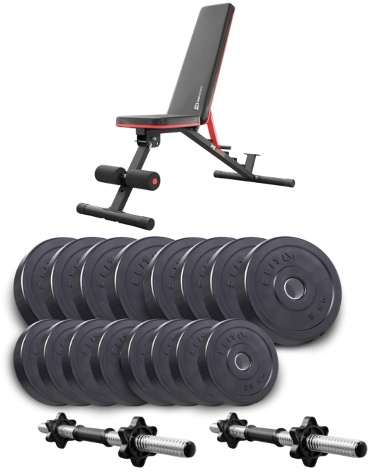 Набір Elitum Titan гантелі 2х31кг з лавою Hop-Sport HS-2050 HB Київ - фото 1