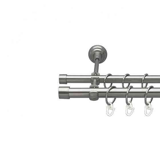 Карниз Orvit Заглушка металевий дворядний відкритий гладка труба кільце металеве Нержавіюча Сталь 19\16 мм 160 Львов