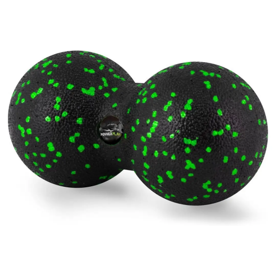 Масажний м'яч подвійний PowerPlay PP-4353 Epp foam peanut ball (d12*24cm.) Чорно/Зелений Каменское