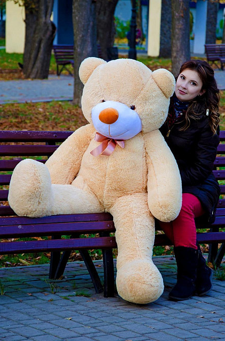 Плюшевий ведмедик М'яка іграшка Рафаель 160 см Бежевий Тернопіль - фото 3