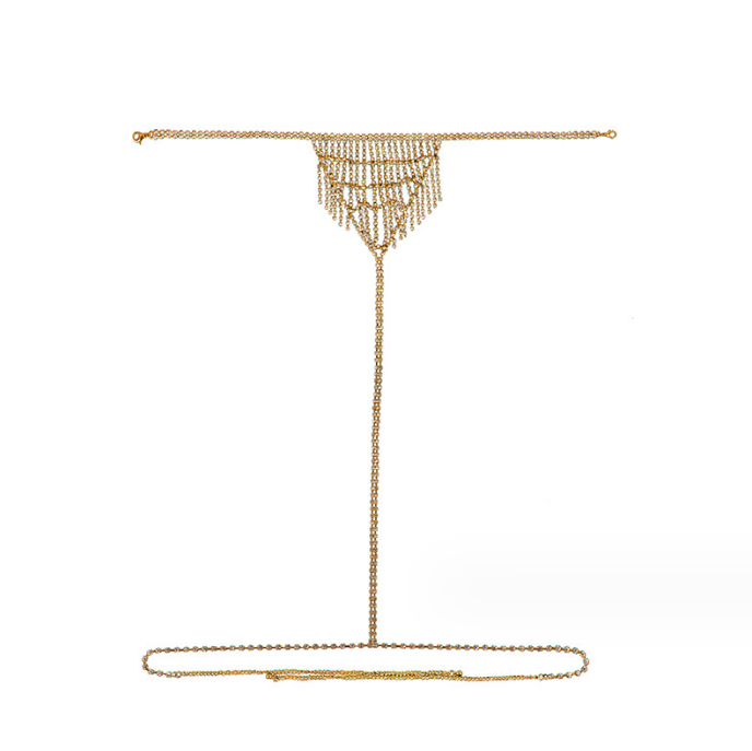 Трусики з камінням та ланцюжками one size золотистий Київ - фото 10