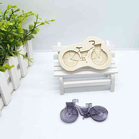 Молд силиконовый Велосипед 55 на 87 мм серый Киев