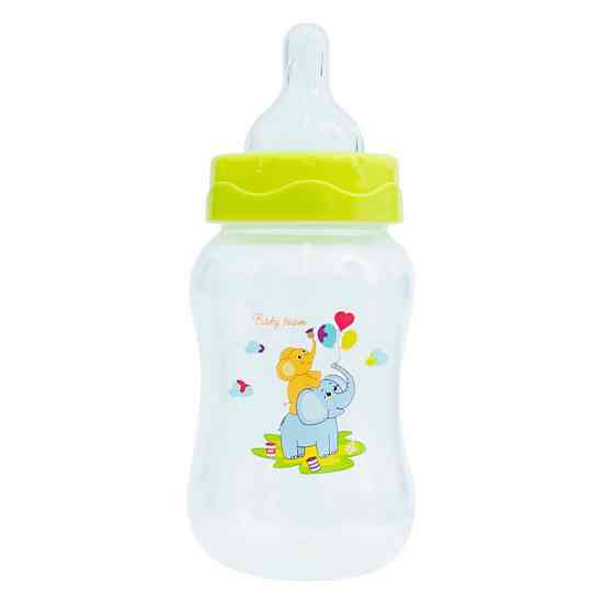 Пляшечка для годування з широким горлом та силіконовою соскою 1002 зелений 250 мл Вінниця