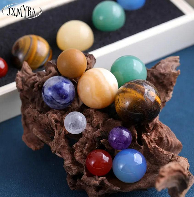 Набор из 9 планет солнечной системы из натурального камня в коробке, Декор на тему Галактики и Вселе Киев - изображение 4