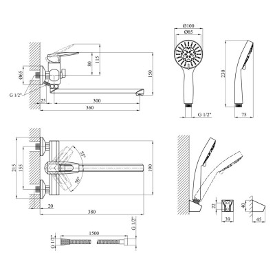 Смеситель Kroner KRM Kante - C070 (CV023580) Винница - изображение 8
