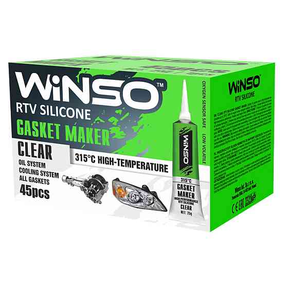 Герметик высокотемпературный Winso +315⁰C силиконовый прозрачный, 25г Київ