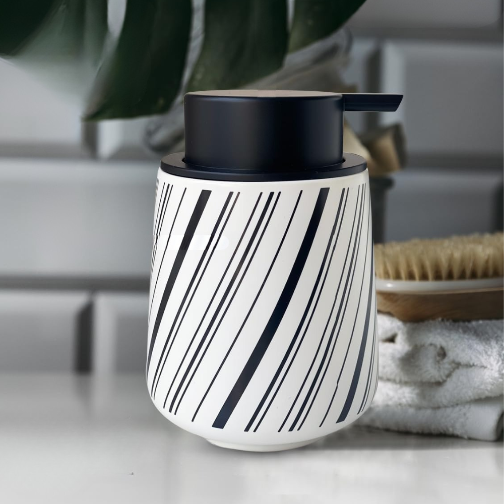 Диспенсер-дозатор для мыла керамический для ванной и кухни 350 мл, для жидкого мыла и моющего средства, белый Каменец-Подольский - изображение 4