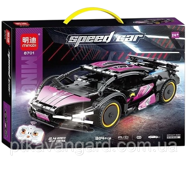 Конструктор машинка на радіокеруванні Lamborghini 304 деталі Technic з пультом 8701 рожевий Хмельницький - фото 1