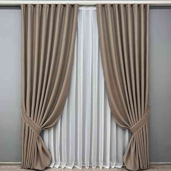 Комплект готовых штор VR-Textil Bagema Rvs № 2073ш Капучино 200х290 см 2 шт (32-449) Киев