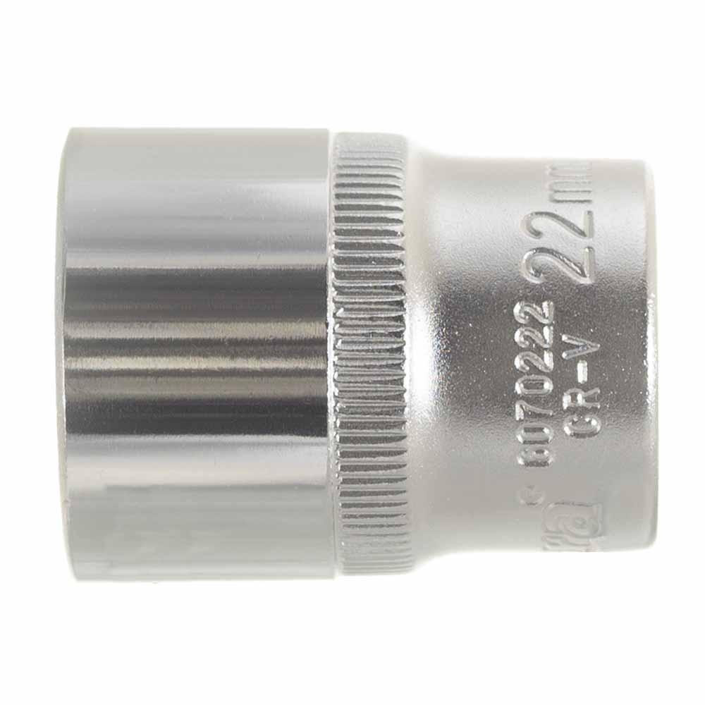 Насадка шестигранна коротка 1/2" 22 мм CrV ULTRA (6070222) Київ - фото 4