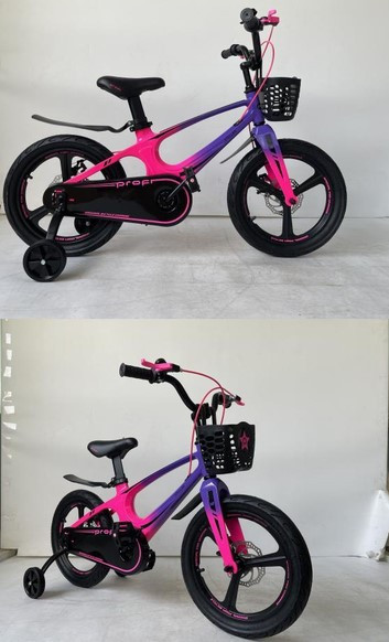 Велосипед дитячий PROFI 16 дюймів STELLAR з бічними колесами магнієва рама та вилка кошик дискові гальма Рожево-фіолетовий (MB Чернигов - изображение 2